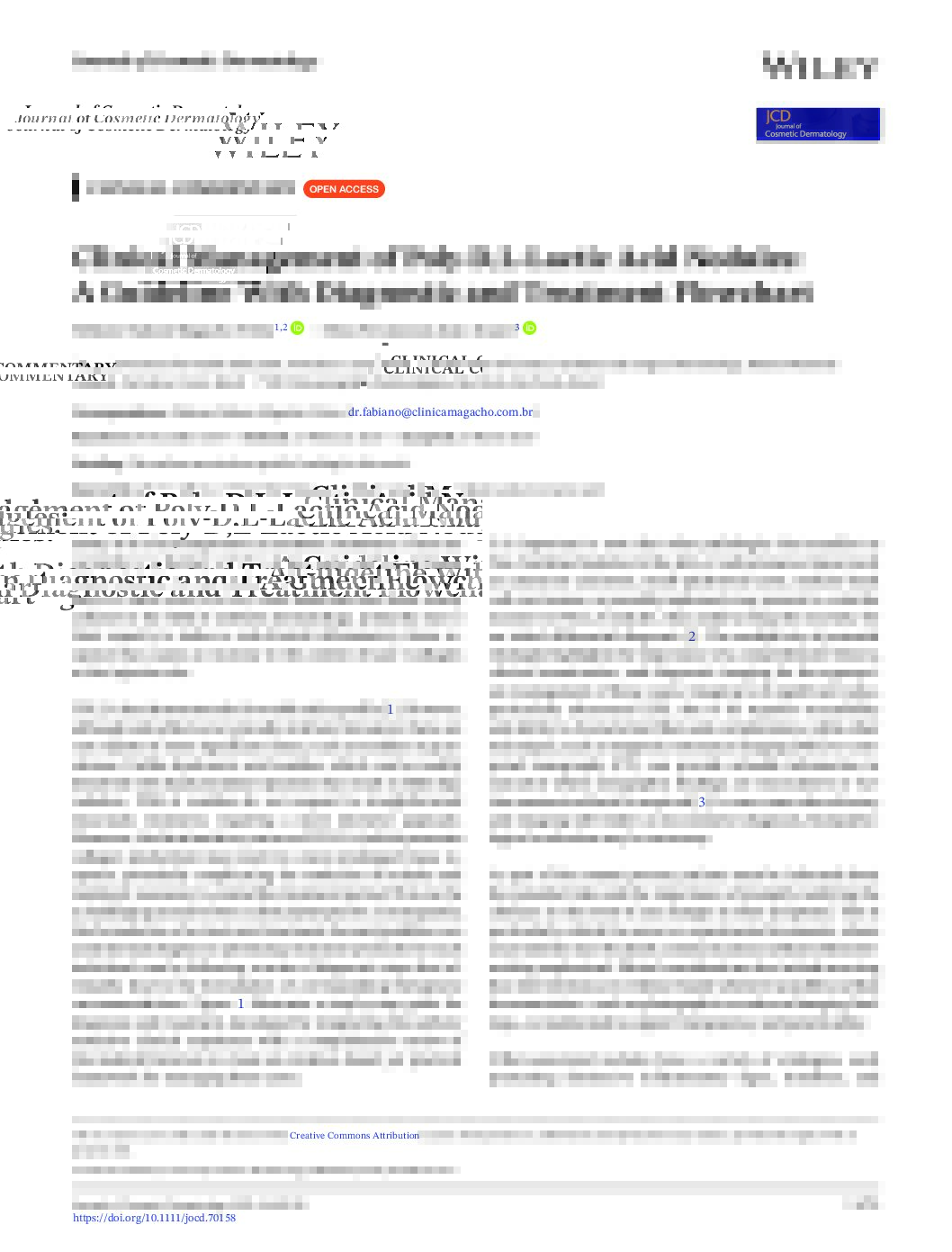 Clinical Management of Poly-D, L-Lactic Acid Nodules : A Guideline With Diagnostic and Treatment Flowchart